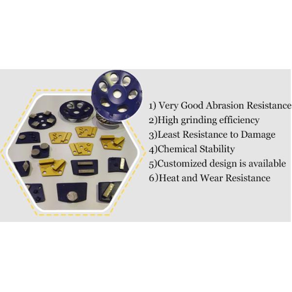 Professional 4 Segment Diamond Grinding Cup Heat And Wear Resistance