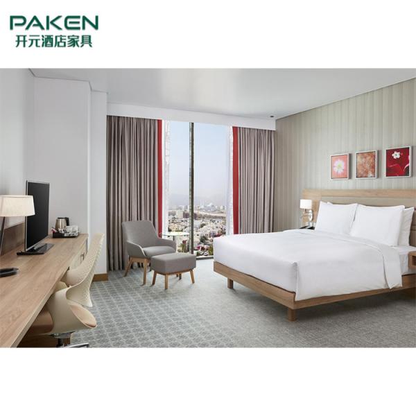 Natural Ash Veneer Full Set Hotel Bedroom Furniture