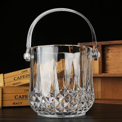 Household Acrylic Champagne Ice Bucket Bar Transparent Diamond Shape Silver Handle