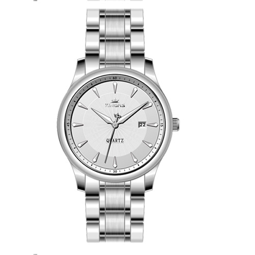 Steel Strap Watches For Men , Silver Stainless Steel Watch Calendar