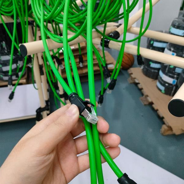 Green Flexible TPU Grip RJ45 Connectors 48V Industrial Automation Connectors