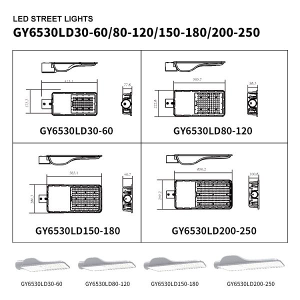 Водоустойчивый на открытом воздухе уличный свет IP66 Smd 60w 250W отсутствие мелькать