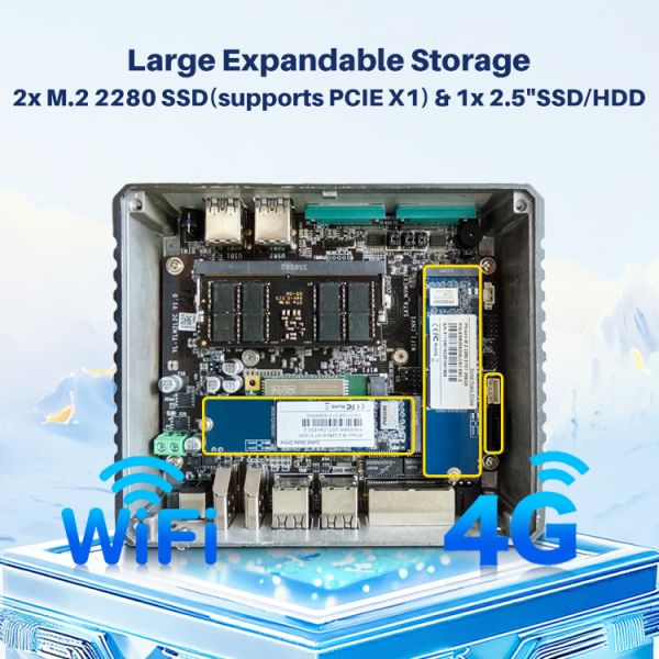 Fanless Industrial Mini PC with Intel N150 Processor Dual Gigabit Ethernet and Zero Noise Cooling