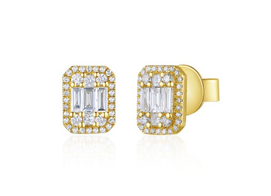 Модные серебряные серьги 925 с асимметричным золотом звездочкой и луной