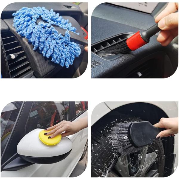 Synthetic Car Cleaning Brush Kit 14PCS OEM Wheel Tire Brush Cleaning Set