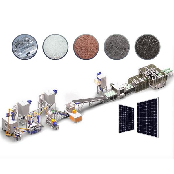 High Recovery Rate Solar Panels Photocell Recycling Equipment 100% Recycling Solution