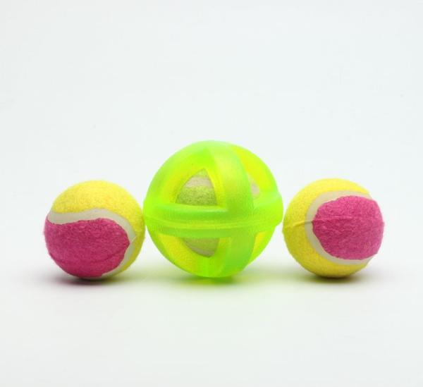 Christmas Plastic Chew Toys For Dogs Indestructable Dog Fetch Ball Set