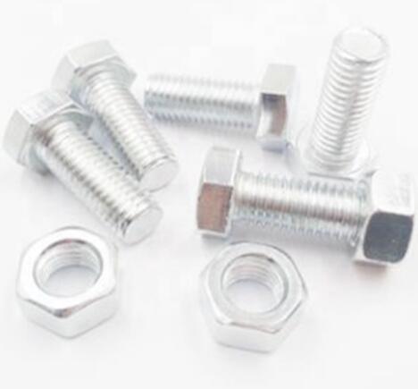 Double Thread Stud Hex Head Bolt Steel Material With Two Nuts ISO4032
