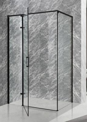 Stylish  Shower Enclosure With Black Aluminium And Clear Glass