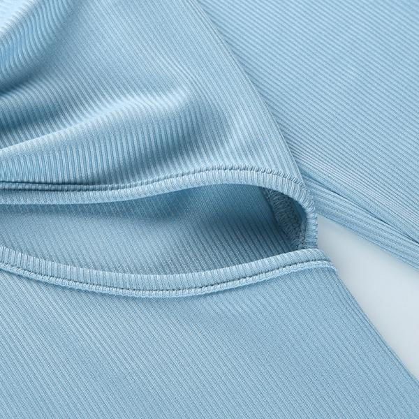 Deep V Neck Hollow Sexy Women Dresses , Black Long Sleeve Wrap Dress