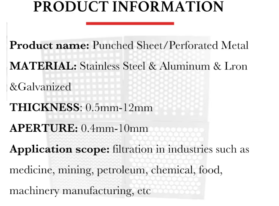 Custom Round Hole Perforated Metal Mesh for Industrial Screening and Ventilation Panels