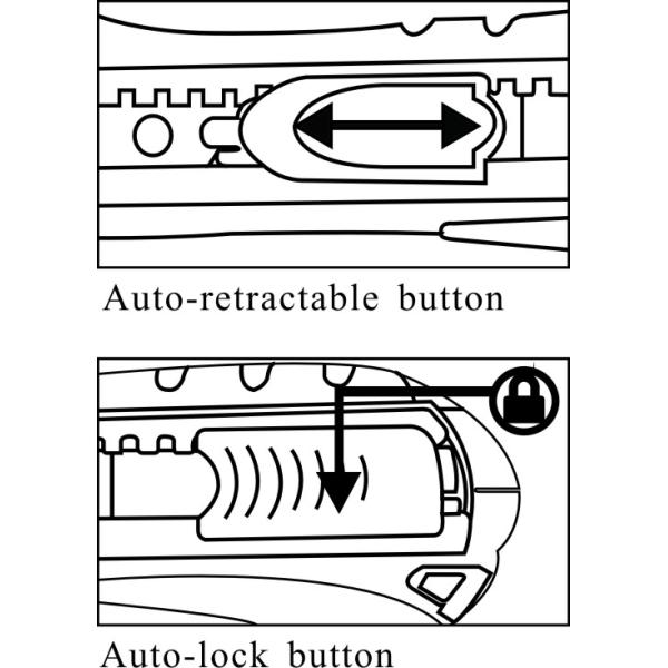 Safety Double Color Overmolded Retractable Dual Zone Snap Off  Knife With 18mm SX6500