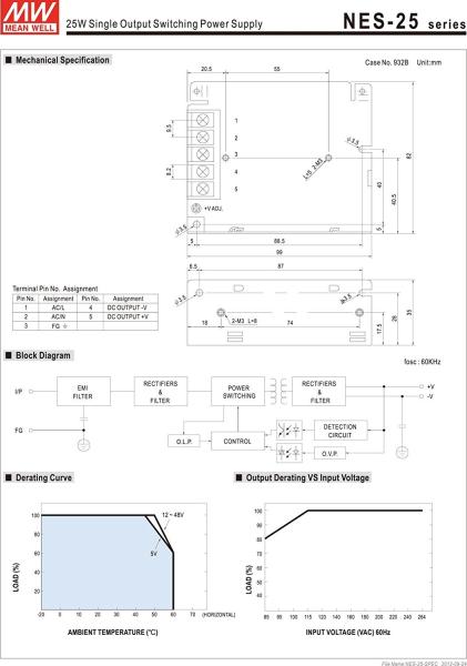 MEAN WELL original NES-25-12 12V 2.1A meanwell NES-25 12V 25.2W Single Output Switching Power Supply