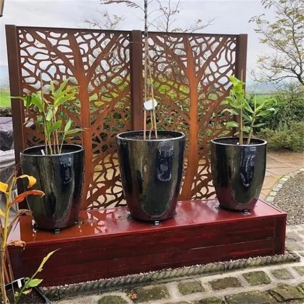 Laser Cut Metal Privacidade Cercas Jardim Decorativo Corten Painel de tela de aço