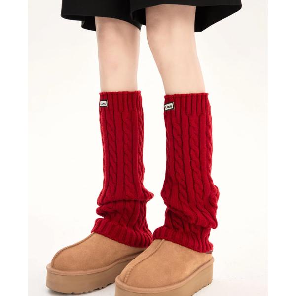 Étiquettes tissées pour femmes chauffants pour jambes d'hiver