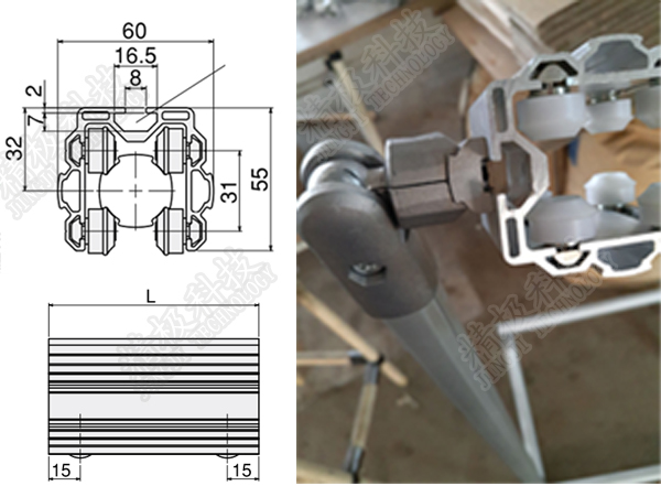 Алюминий соединяет профиль АЛ-44 серебристого слайдера соединителя пулера алюминиевый