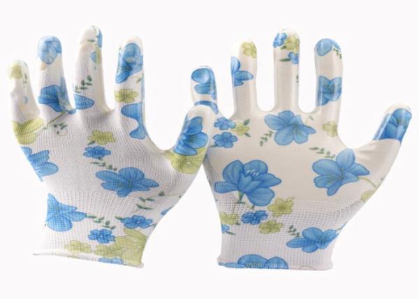 Durable Nylon Yarn Fully Coated Nitrile Gloves , Breathable Nitrile Gloves