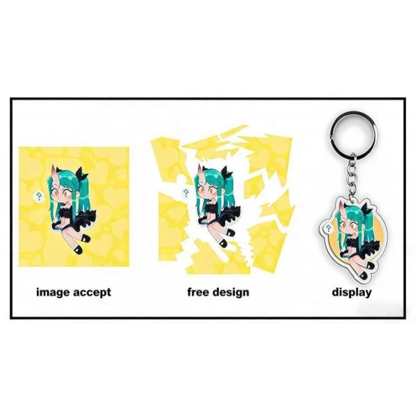 Personalized Cheap Holographic Acrylic Charm Custom Acrylic Anime Keychain