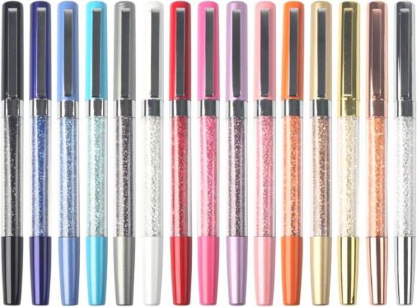 hot selling delux exquisite crystal electroplate gold plating metal promo pen