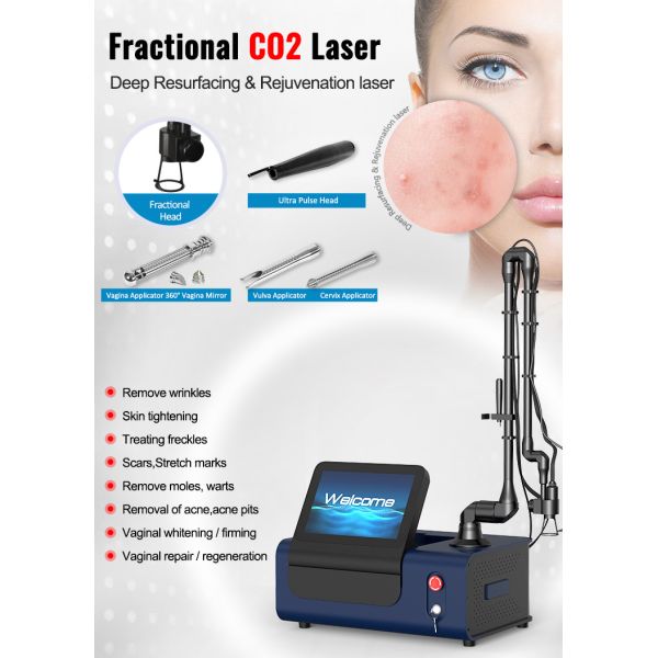 Pulse Stacking Technology 4 Working Heads Anti Aging 10600nm Fracational Co2 Laser Machine