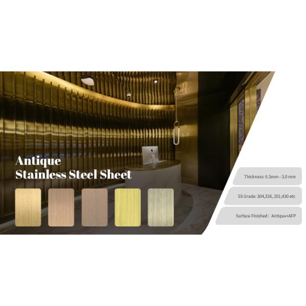1m JIS Antique Stainless Steel Sheet Bronze Finish 304 316 Copper Brass Bronze Color