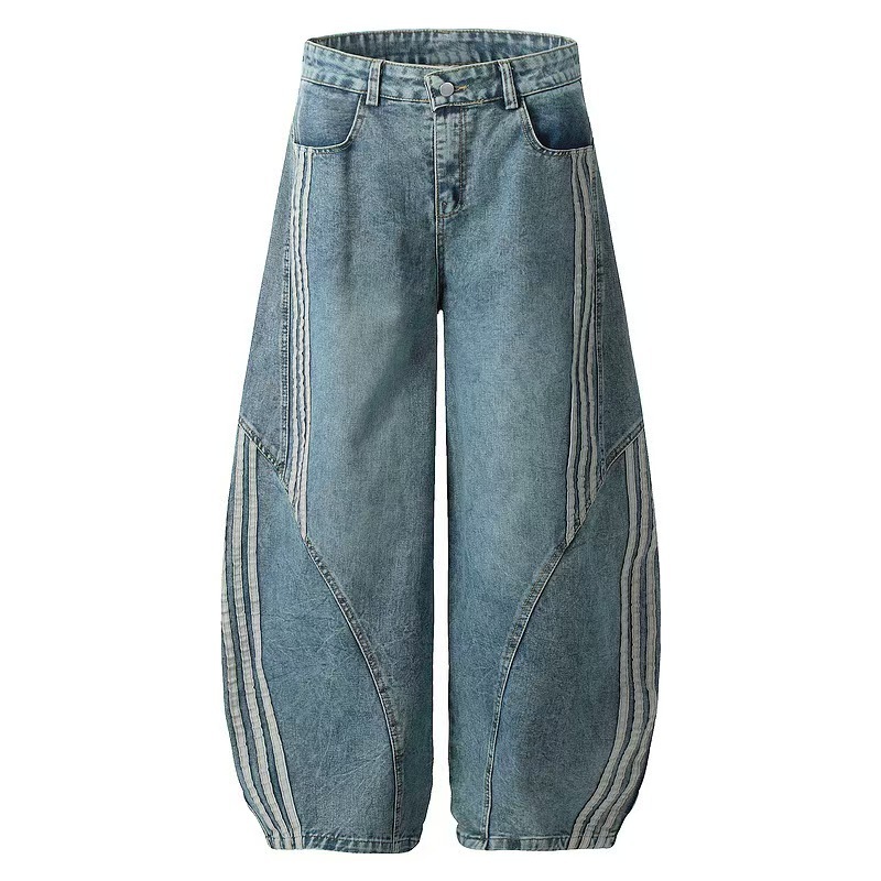 Breathable Classic Denim Jeans Made with Cotton Fabric Targeted at Apparel Buyers and Clothing Brands Needing Stylish Denim