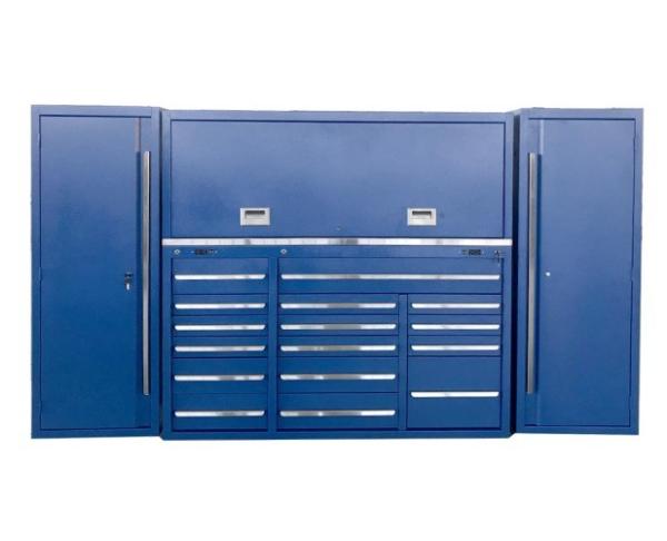 Workshop Metal Tool Cabinet Cold Rolled Steel 114 in Tool Chest with Stainless Countertop