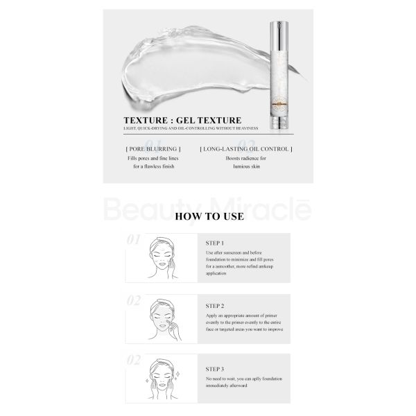 Logo Face Moisturizing Primer Gel Foundation Waterproof Makeup Base Make up Glow Blur Face Primer Maquillage Makeup
