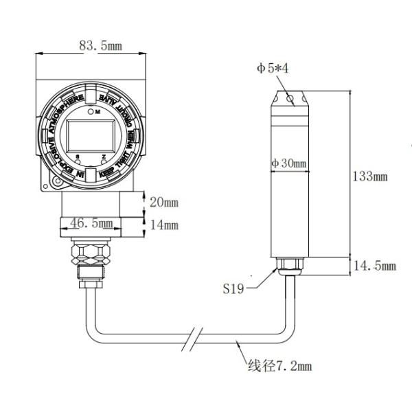 CYW71C Anti-corrosion type input Liquid level transmitter (Measurement of a corrosive liquid/4~20mA, hart, RS485