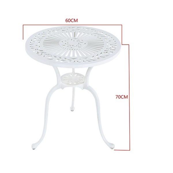 Design Bistro Outdoor Cast Aluminum Dining Sets Garden Chair and Round Side Table