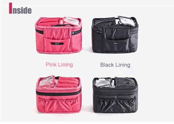 Stylish Cosmetic Organizer Travel Case / Makeup Organizer With Mirror Easy Carry