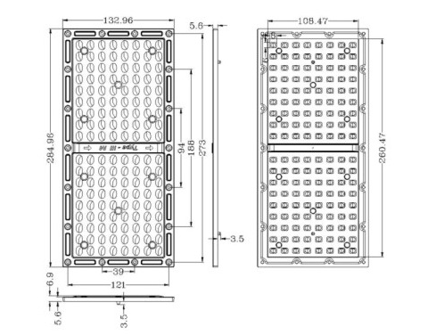 Материал PC TypeII-M L288*W133 мм Светодиодный светодиодный объектив для обувной коробки и светодиодного паркинга