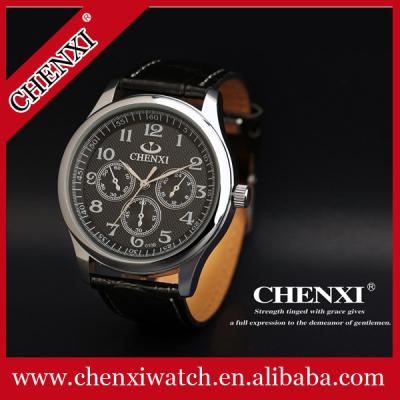 2015 Business Watch Leather Watch Strap Black White Original Japan Movt Stainless Steel Case Back OEM Leather Watches