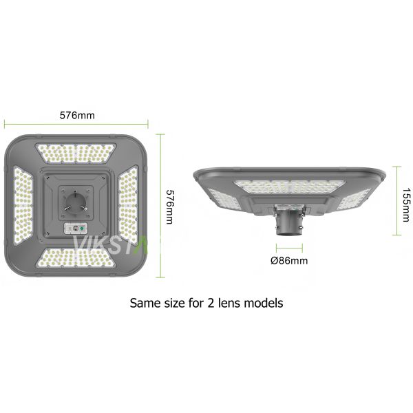 Outdoor IP66 Street Lamp Lawn Patio Yard Walkway Landscape Waterproof With Remote Control