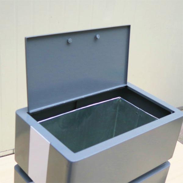 Gray Square SGS Certificate 850mm Steel Outdoor Trash Can