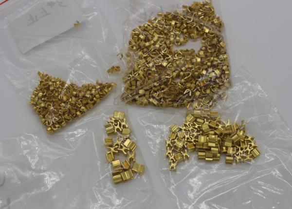 Shiny Golden Zipper Bottom Stop Replacement , Brass Metal Zipper End Stop