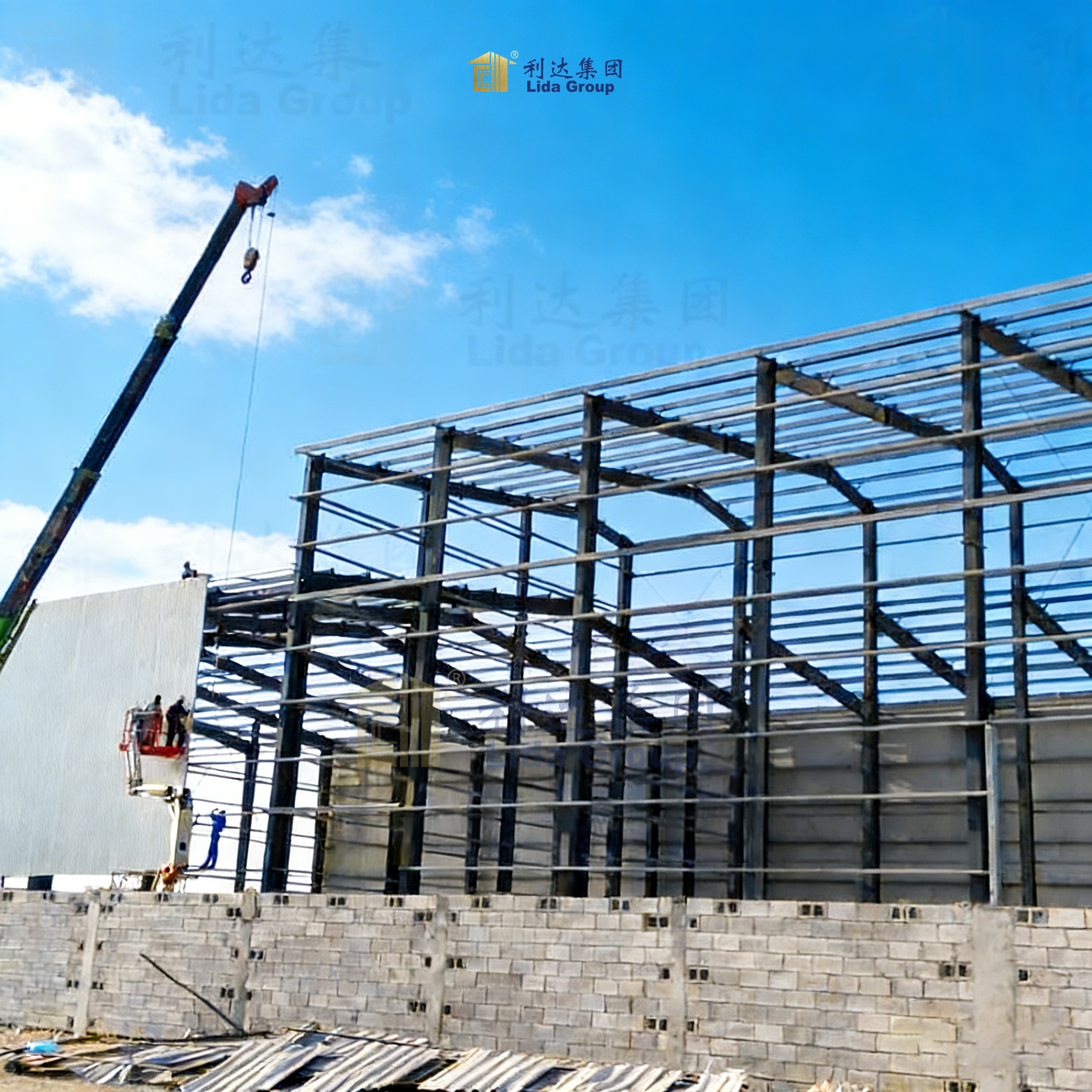 Earthquake Resistant Large Span Light Steel Structure for Quick Assembly Industrial Buildings
