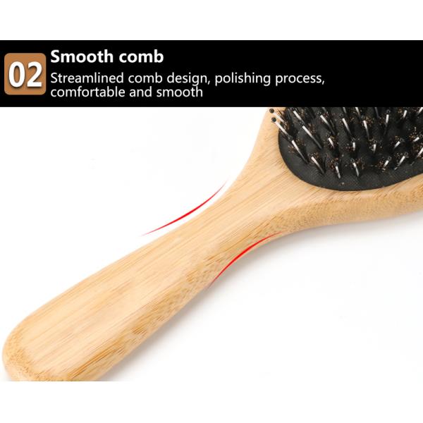 Laser Vent Wide Tooth Boar Bristle Hair Comb Wooden Anti Static Hair Brush For Women