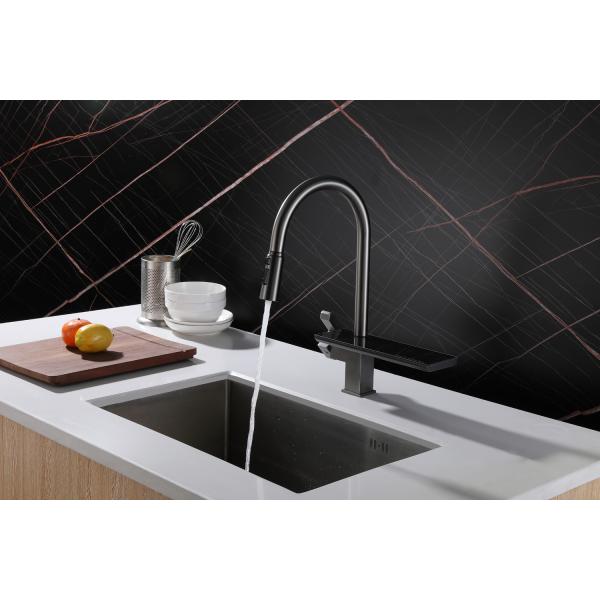 304 Stainless Steel Kitchen Faucet Pull Out Mixer Tap With Rainfall Shower Versatile