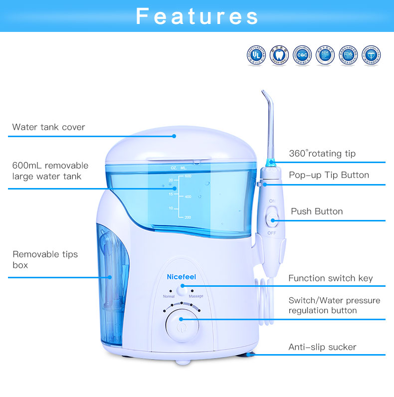 Вода Flosser 600ml Nicefeel зубоврачебная с УЛЬТРАФИОЛЕТОВЫМ обеззараживанием