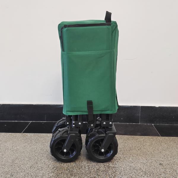 Double Deck Oxford Cloth Collapsible Beach Wagon Metal Frame Camping Wagon