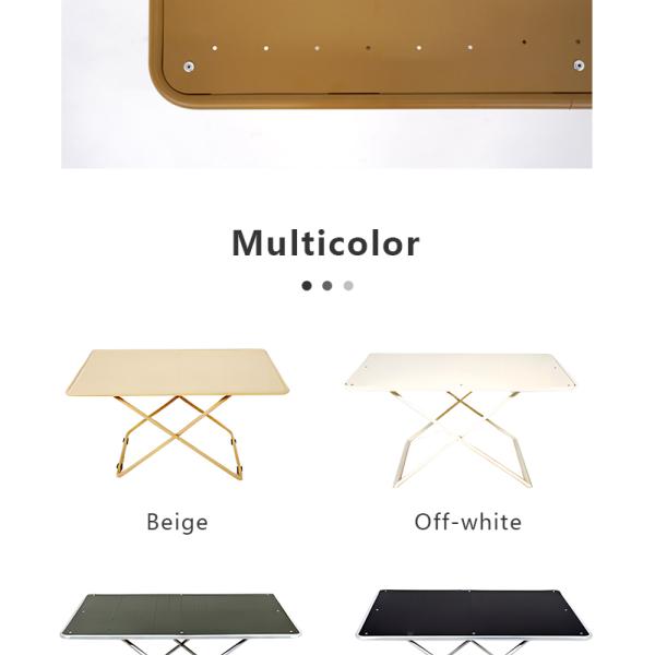 Mesa de camping portátil de aluminio 82x62cm plegable, carga 30kg