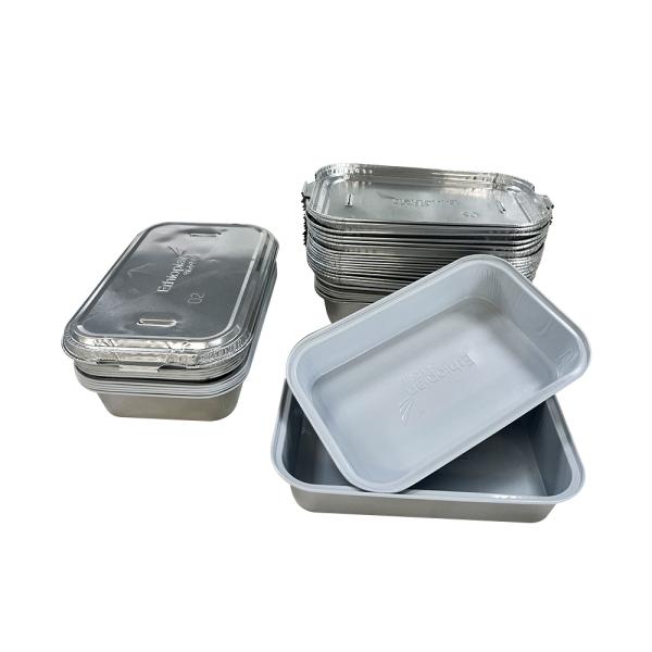 Custom Order Accepted Disposable Rectangular Aluminium Foil Container for Airline Food