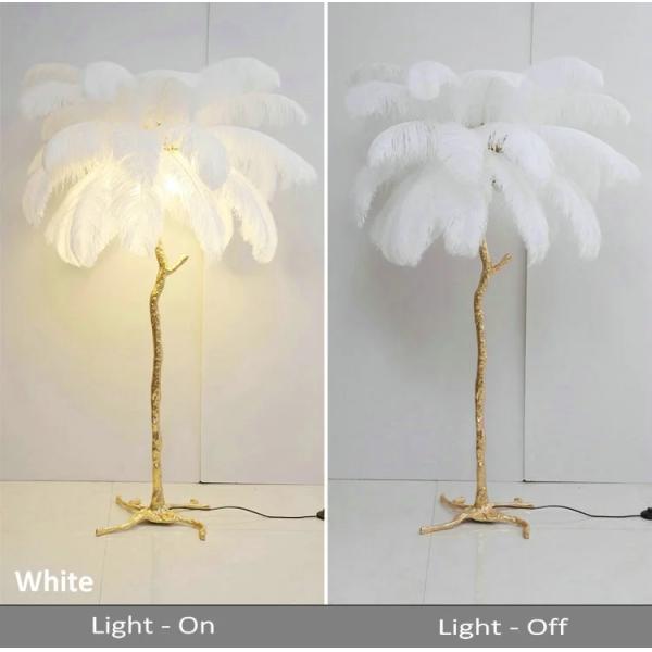 Living Room Novelty Resin Stand 80w Ostrich Feather Lamp