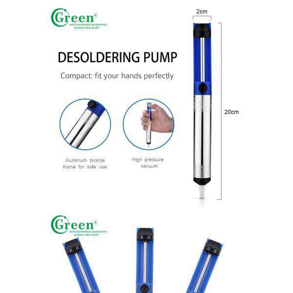 Plastic Desoldering Vacuum Pump , Green DP012 Vacuum Solder Removal Tool