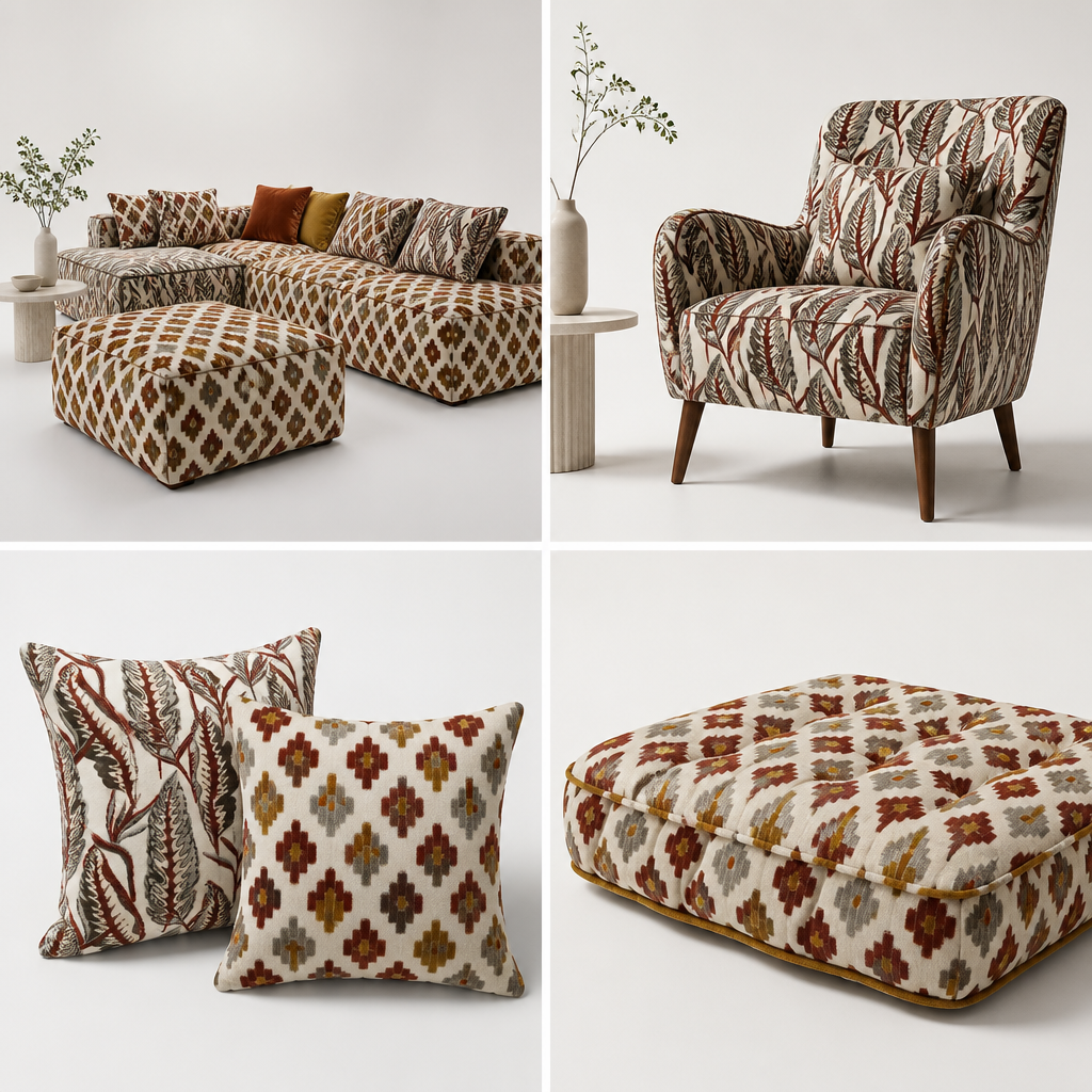 Breathable Quick Dry Jacquard Velvet Sofa Fabric 480GSM 142CM Moisture Wicking Upholstery
