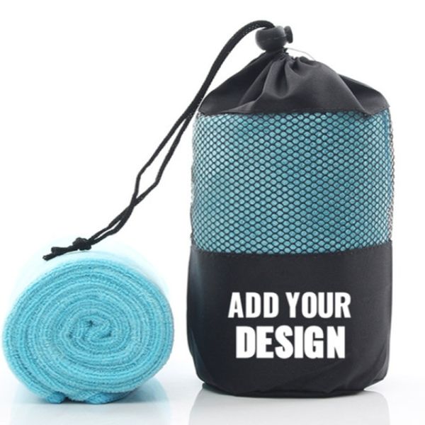Premium Microfiber Sport Towel with Mesh Pouch – Fast Drying & Compact Design