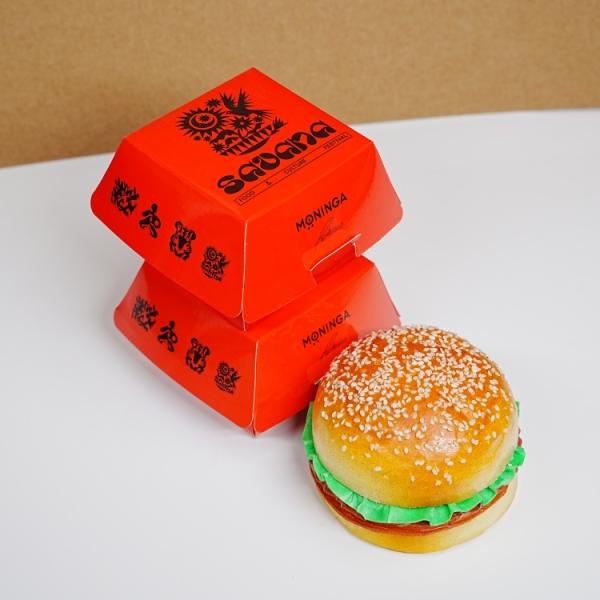 Boîte à hamburgers biodégradable Emballage d'impression sur mesure Emballage en carton Boîte à hamburgers en papier