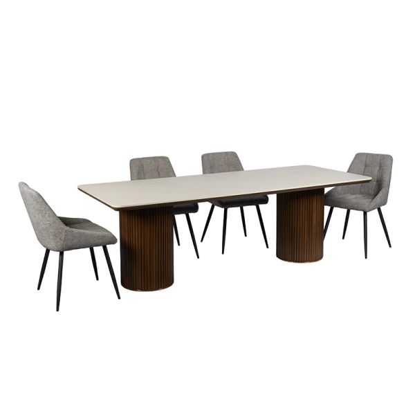 Ensemble Salle Manger Complet Solid Wood Dining Table Stone Slate Top Dining
