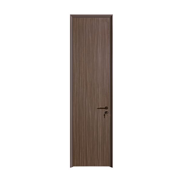 OEM/ODM CUSTOM MODERN WALNUT INTERIOR DOORS | TALL FLUSH & BRASS ACCENT DESIGNS WOOD GRAIN & GEOMETRIC INLAY OPTIONS WALNUT VENEER & MATTE FINISH STYLES SOLID CORE FLUSH PANEL WITH GOLD HARDWARE